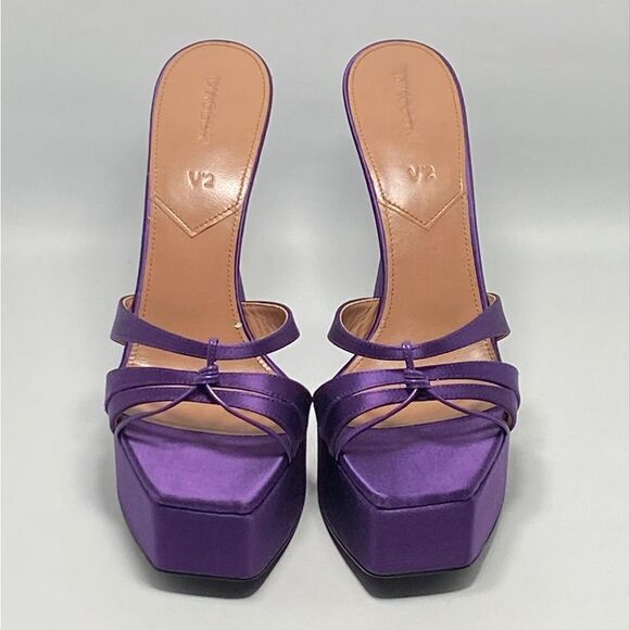 D'Accori Sienna Satin Platform Mules size 38.5 - Picture 5 of 13
